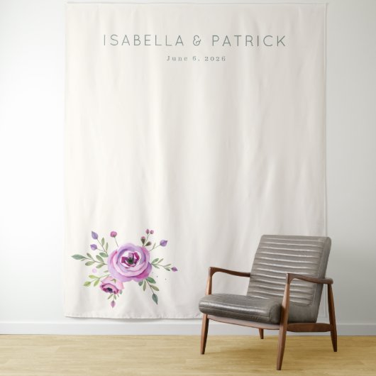 Tenture Fleur Romantique Pastel (En situation)