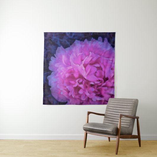 Tenture Fleur rose Lush (En situation)