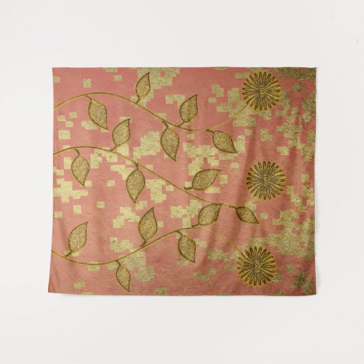 Tenture Fleur rose rustique brillant (Devant (Horizontal))