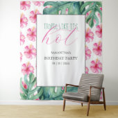 Tenture Fleur rose tropicale Arrière - plan de fête d'anni (En situation)