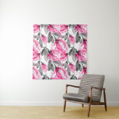 Tenture Fleur rouge orientale : Motif d'aquarelle. (En situation (horizontale))