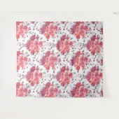 Tenture Fleur rouge rose sur blanc. (Devant (Horizontal))