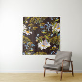 Tenture Fleur sauvage : aquarelle arrière - plan noire (En situation)