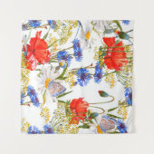 Tenture Fleur sauvage : couleur bleu foncé bleu clair (Devant (Horizontal))