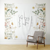 Tenture Fleur sauvage d'été Baby shower de terrain (En situation (horizontale))