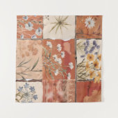 Tenture Fleur sauvage en terre cuite Patchwork Rustique Bo (Devant (Horizontal))