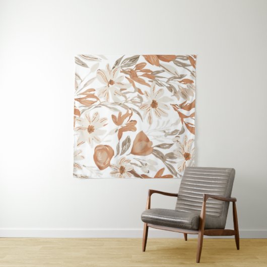 Tenture Fleur sauvage en terre cuite Rustique Boho Mur pen (En situation (horizontale))