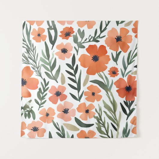 Tenture Fleur sauvage en terre cuite Rustique Boho Mur pen (Devant)