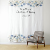 Tenture Fleur sauvage moderne fond photo Mariage bleu (En situation)