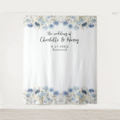 Tenture Fleur sauvage moderne fond photo Mariage bleu (Devant)