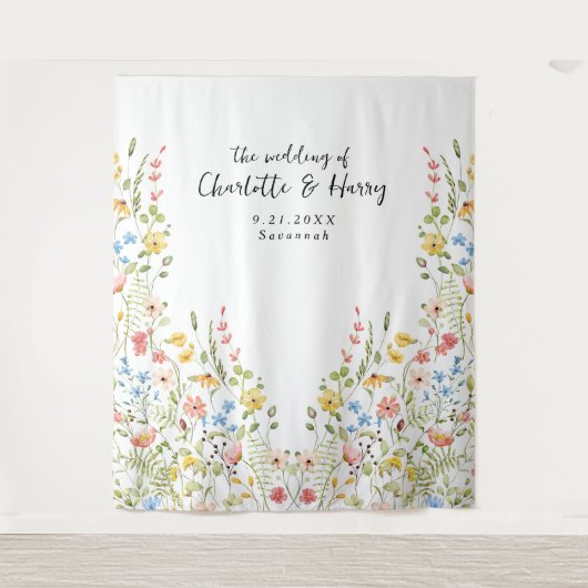 Tenture Fleur sauvage Moderne Jardin Mariage Photo fond (Devant)