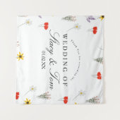 Tenture Fleur sauvage simple main tiré Merci Mariage (Devant (Horizontal))