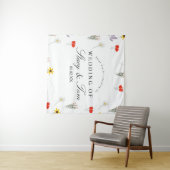 Tenture Fleur sauvage simple main tiré Merci Mariage (En situation (horizontale))