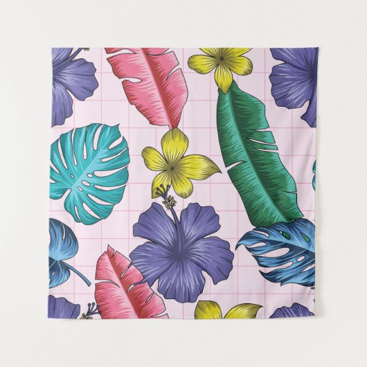 Tenture Fleur tropicale : motif feuille sans soudure (Devant)