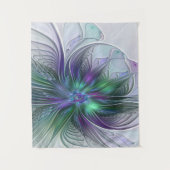 Tenture Fleur vert violet Art Abstrait moderne Fractal (Devant)