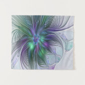 Tenture Fleur vert violet Art Abstrait moderne Fractal (Devant (Horizontal))