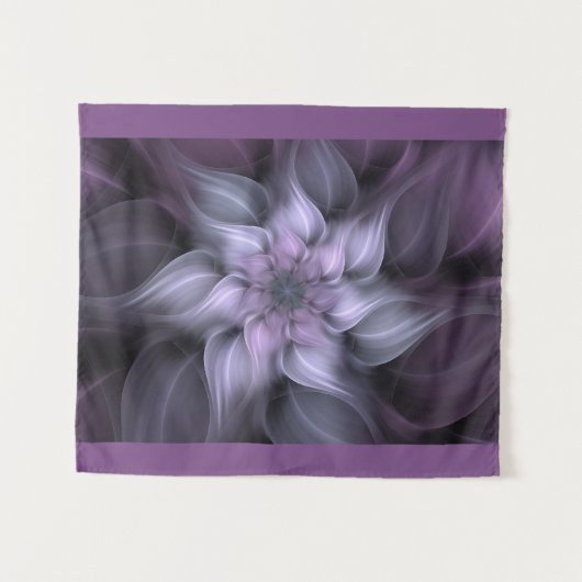 Tenture Fleur violette fractale (Devant (Horizontal))