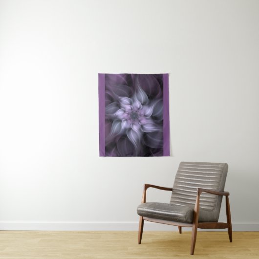 Tenture Fleur violette fractale (En situation)