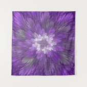 Tenture Fleur Violette Psychedéliques Art Fractal Abstrait (Devant (Horizontal))