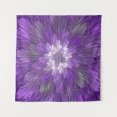 Tenture Fleur Violette Psychedéliques Art Fractal Abstrait (Devant)