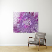 Tenture Fleur violette rose Passion Abstrait Art fractal (En situation (horizontale))