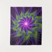 Tenture Fleuron vert violet Art Abstrait fractal moderne (Devant)