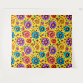 Tenture Fleurs 3d colorées (Devant (Horizontal))