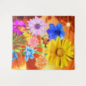 Tenture Fleurs Abstraites Avec Coucher De Soleil - Fleur C (Devant (Horizontal))