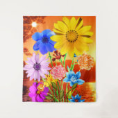 Tenture Fleurs Abstraites Avec Coucher De Soleil - Fleur C (Devant)