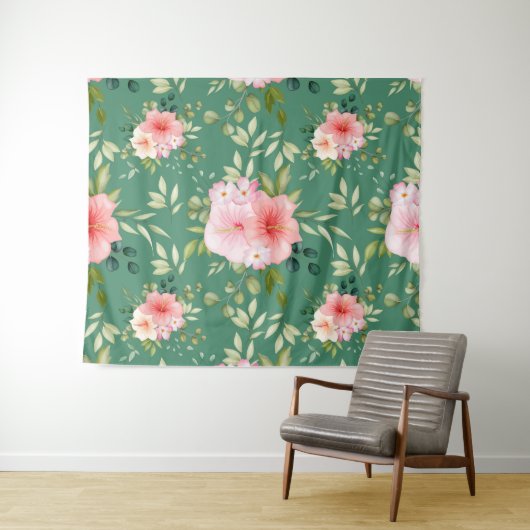 Tenture Fleurs aquarelles 24 (En situation (horizontale))