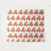 Tenture Fleurs aquarelles orange I (Devant (Horizontal))