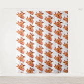 Tenture Fleurs aquarelles orange I (Devant)