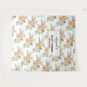 Tenture Fleurs aquarelles pêche thème floral Baby Shower (Devant (Horizontal))