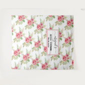 Tenture Fleurs aquarelles roses douche de mariage (Devant (Horizontal))