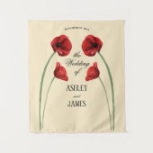 Tenture Fleurs arquées de coquelicot rouge Mariage Moderne (Devant)