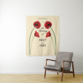 Tenture Fleurs arquées de coquelicot rouge Mariage Moderne (En situation)