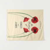 Tenture Fleurs arquées de coquelicot rouge Mariage Moderne (Devant (Horizontal))