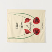 Tenture Fleurs arquées de coquelicot rouge Mariage Moderne (Devant (Horizontal))