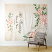 Tenture Fleurs blanches à l'aquarelle de fête élégante (En situation (horizontale))