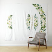 Tenture Fleurs blanches délicates Mariage Photo Booth Prop (En situation (horizontale))