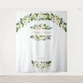 Tenture Fleurs blanches délicates Mariage Photo Booth Prop (Devant)