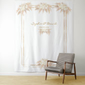 Tenture Fleurs Blanches Herbe des Pampas Photobooth Mariag (En situation)