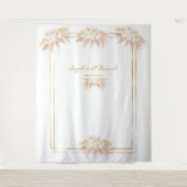Tenture Fleurs blanches Pampas Grass Photo Booth Mariage (Devant)