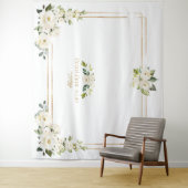 Tenture Fleurs blanches Photobooth or en or ! 8e anniversa (En situation)