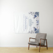 Tenture Fleurs bleues et blanches | Fond pour Quinceanera (En situation (horizontale))