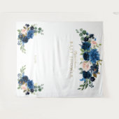 Tenture Fleurs bleues roses accessoire de photomaton d'ann (Devant (Horizontal))