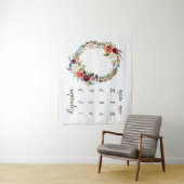 Tenture Fleurs Bohèmes d'Automne Monogramme Photo d'Étape  (En situation)