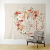 Tenture Fleurs bourgognes en cuivre blush tendance 50 ans (En situation (horizontale))