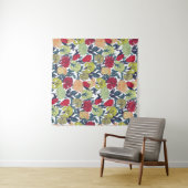 Tenture Fleurs colorées : motif blanc transparent. (En situation (horizontale))