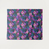 Tenture Fleurs d'aquarelle à motifs floraux de la Marine (Devant (Horizontal))